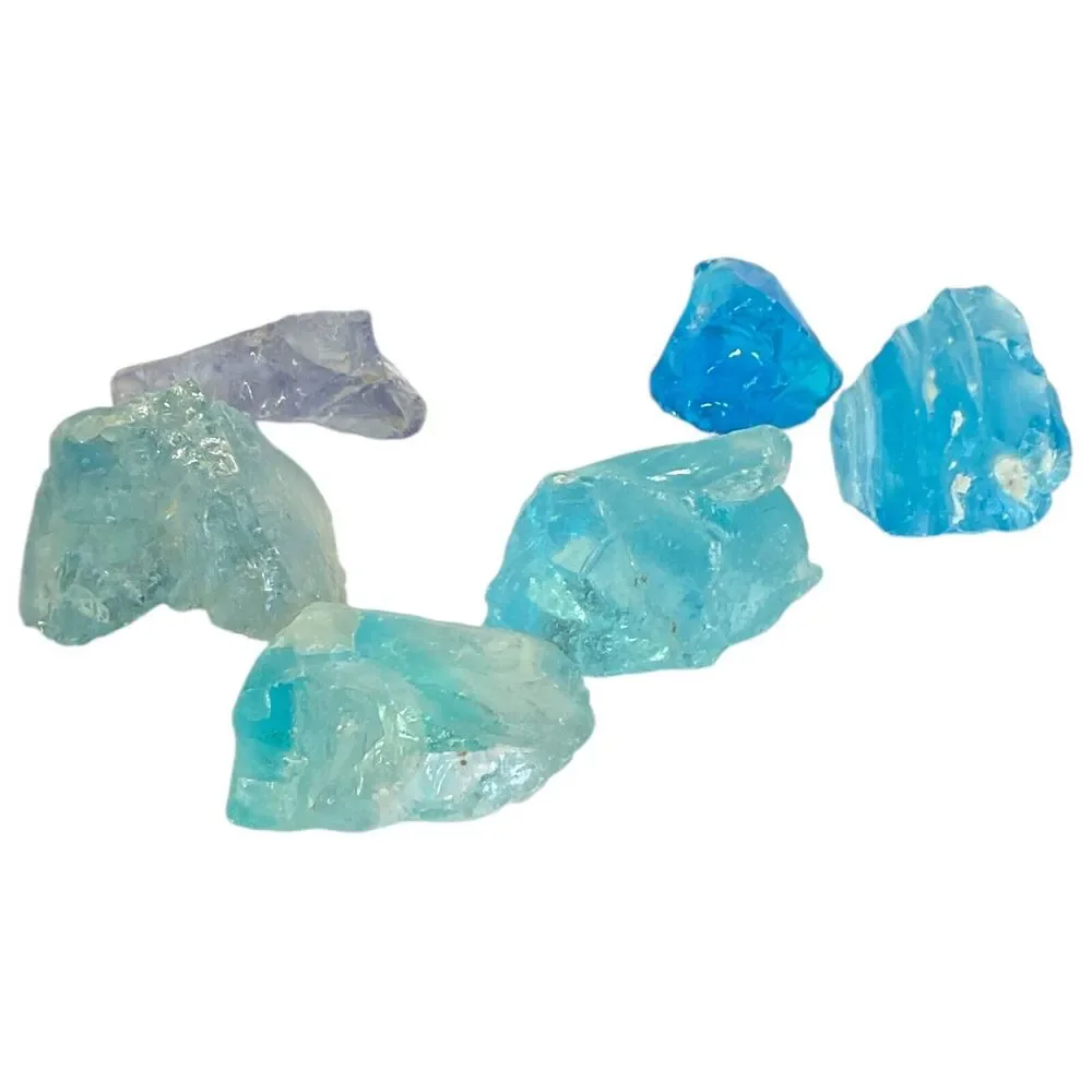 Blue Lavender Glowing Art Glass‎ Assorted Translucent Cullet Manganese #4GA15